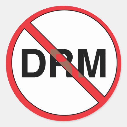 Geen DRM-Stickers (Digital Right Management) Ronde Sticker (Voorkant)