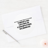 Geen droging in computerwetenschap ronde sticker (Envelop)
