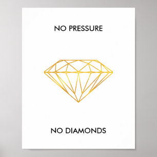 Geen druk Geen diamanten Faux Gold Foil prijsopgav Poster