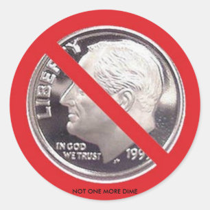 GEEN DUBBELTJE MEER RONDE STICKER