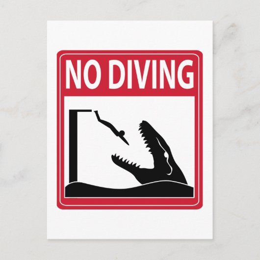 Geen duiken (Mosasaurus) Briefkaart (Voorkant)