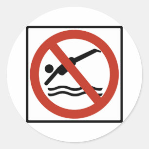 Geen duiken snelweg teken ronde sticker
