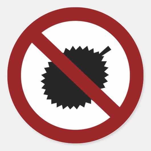 Geen Durian Ronde Sticker (Voorkant)