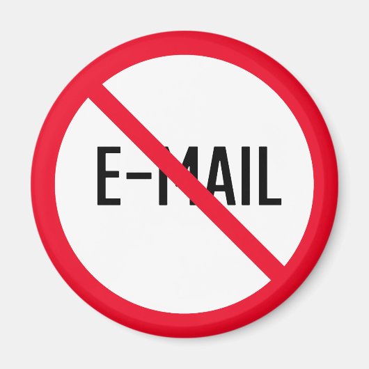 Geen e-mail | Rood cirkelteken | Magneet (Voorkant)