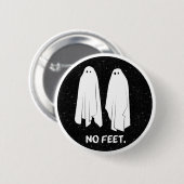 Geen enkel voetenzwart-wit geek met benedenverdiep ronde button 5,7 cm (Voorkant /achterkant)