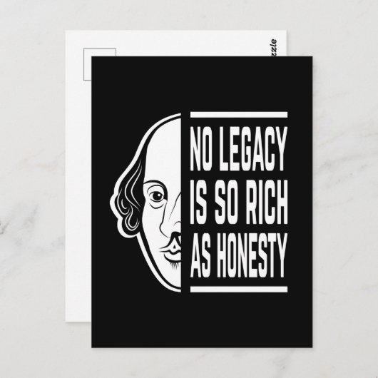 Geen erfenis is zo rijk Shakespeare citaat Thespia Briefkaart (Voorkant / Achterkant)