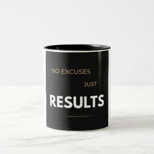 Geen Excuses Alleen Resultaat Krachttraining Gym M Tweekleurige Koffiemok