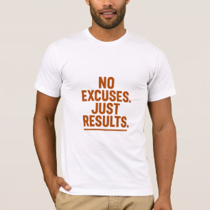 Geen Excuses Alleen Resultaten – Dappere Retro Mot T-shirt