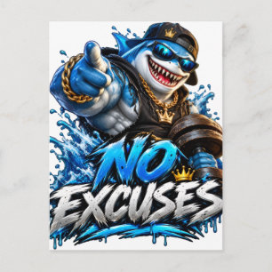 Geen Excuses Haifitness Motivatie Postcard Auto Aankondigingskaart