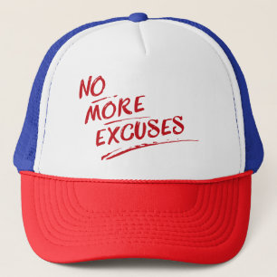 Geen Excuses Meer – Inspirerende Rode Citaat Trucker Pet