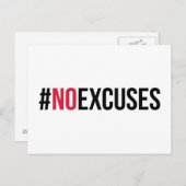 Geen excuus Gym Quote Briefkaart (Voorkant / Achterkant)