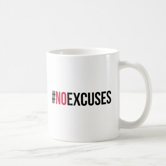 Geen excuus Gym Quote Koffiemok (Rechts)