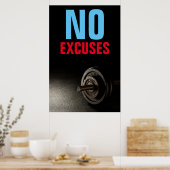 Geen excuus voor Bodybuilding Fitness Inspirerend Poster (Keuken)