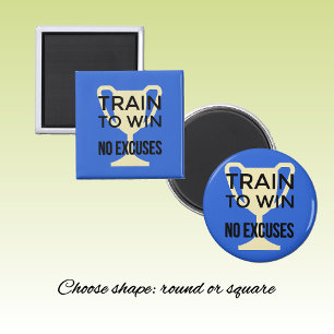 Geen excuus voor motivatie blauw sporttraining magneet