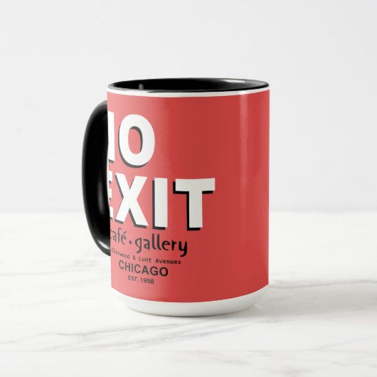 Geen Exit Café, Gallery, Chicago. EST. 1958 Mok (Voorkant links)