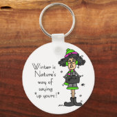Geen fan van de winter sleutelhanger (Voorkant)