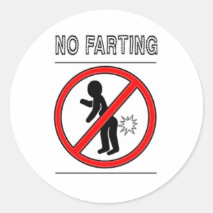 GEEN FARTING-waarschuwingsteken Ronde Sticker