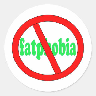Geen fatfobie ronde sticker