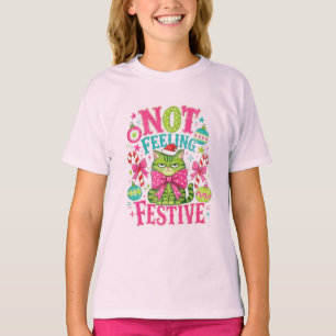 Geen Feeststemming met Ongelukkige Kat Grunge T-shirt