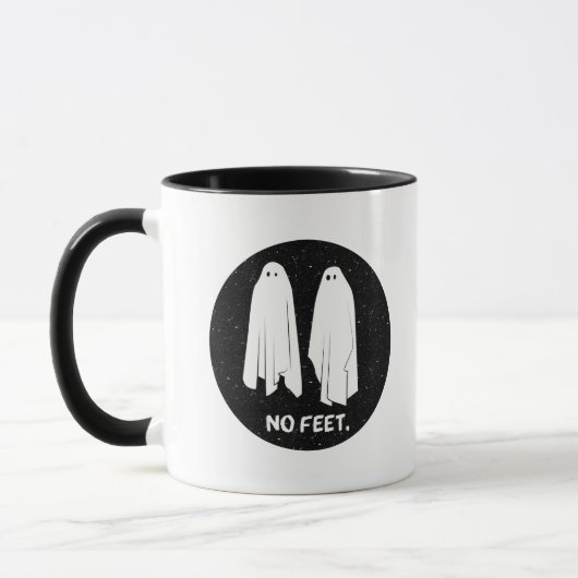 Geen Feet Ghosts Funny Geek Monochrome Mok (Links)