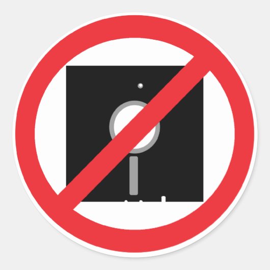 Geen floppies Sticker (Voorkant)
