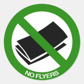 Geen flyers teken ronde sticker