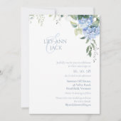 Geen foto Hydrangea bruiloft uitnodiging Flat Kaar (Voorkant)