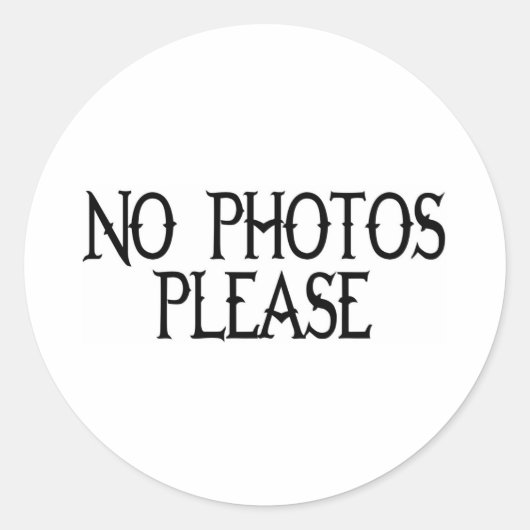 GEEN FOTO'S RONDE STICKER (Voorkant)