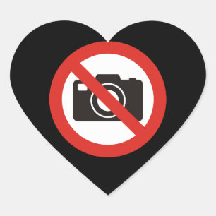 Geen foto's toegestaan hart sticker