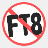 Geen FT8-Sticker Ronde Sticker (Voorkant)