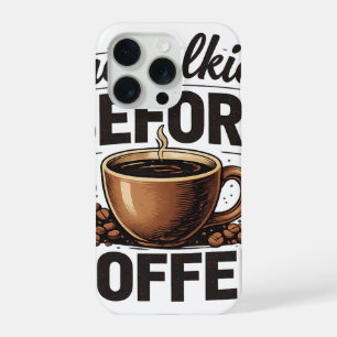Geen Gebabbel Voor Koffie – Grappige Retro Koffiel iPhone 15 Pro Hoesje