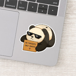 Geen Gedachten Alleen Snacks Panda Sticker