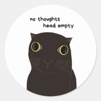 Geen gedachten - Funny Black Cat Meme Sticker