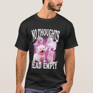 geen gedachten hoofd leeg grappig dom bootleg kat t-shirt