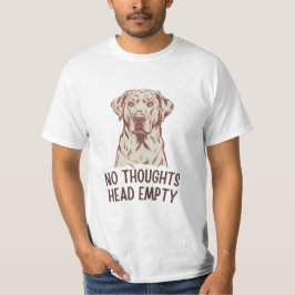 Geen gedachten hoofd leeg labrador t-shirt