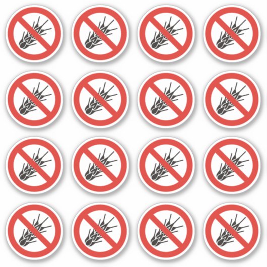 Geen gegolfd teken sticker (Voorkant)