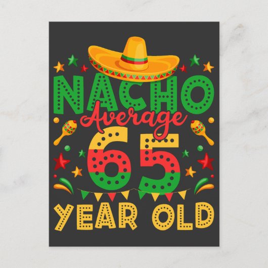 Geen gemiddelde 65-jarige Cinco de Mayo Briefkaart (Voorkant)