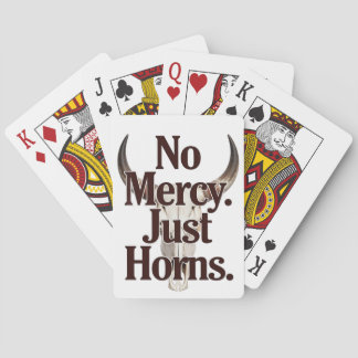 Geen Genade Alleen Hoorns Langhoorn Schedel Brutal Pokerkaarten