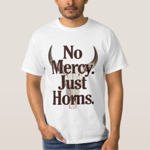 Geen Genade Alleen Hoorns Langhoorn Schedel Brutal T-shirt
