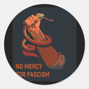 Geen genade voor het fascisme 2025 ronde sticker