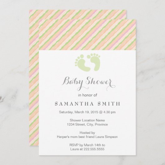 Geen gender ı Baby shower Uitnodiging (Voorkant / Achterkant)