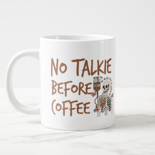 Geen gepraat voor koffie grappig cadeau voor katte extra grote beker