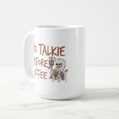 Geen gepraat voor koffie grappig cadeau voor katte koffiemok (Voorkant links)