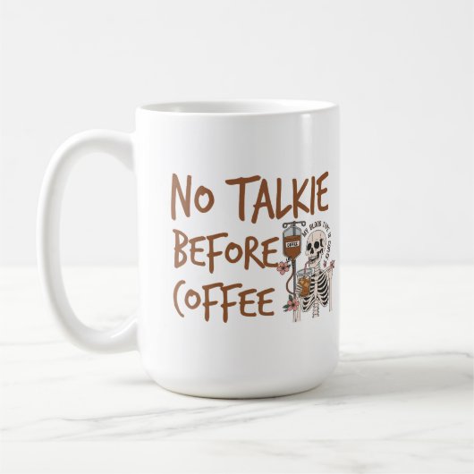 Geen gepraat voor koffie grappig cadeau voor katte koffiemok (Links)