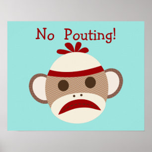 Geen Gepruil Meme Sock Monkey Baby Nursery Poster