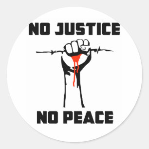 "Geen gerechtigheid, geen vrede" Ronde Sticker
