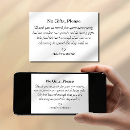 Geen geschenken alstublieft, digitale en gedrukte feestdagenkaart