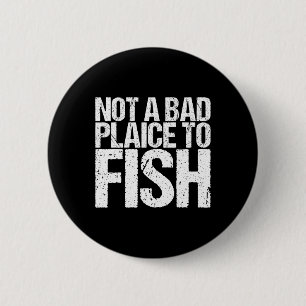 Geen geschikte plek om te vissen T-shirt Grappig V Ronde Button 5,7 Cm