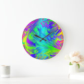 Geen getallen Abstract Splashing regenboogvloeisto Grote Klok (Huis)
