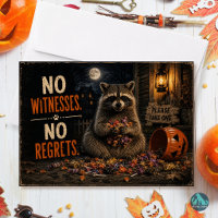 Geen getuigen, geen spijt Funny Wasbeer Halloween